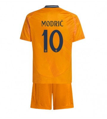 Real Madrid Luka Modric #10 Borta Kläder Barn 2024-25 Kortärmad (+ Korta byxor)